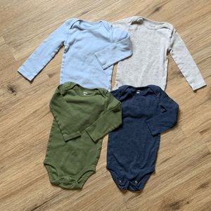 Unisex Long Sleeve Onesies Bodysuit Lot Bundle